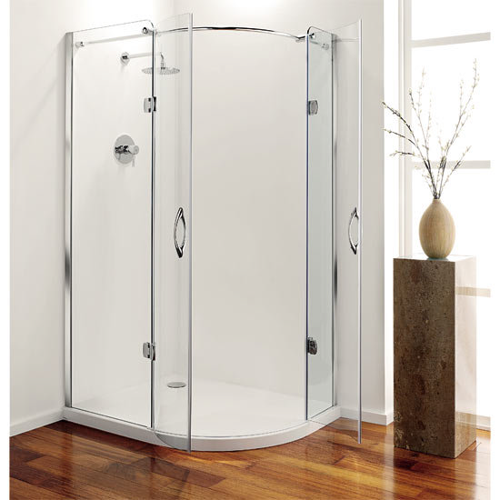 Coram - Frameless Premier Hinged Offset Quadrant - 1200mm x 900mm - Left or Right Option Profile Lar