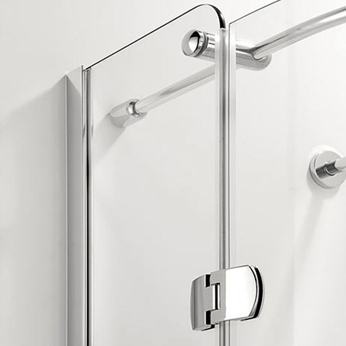 Coram Frameless Premier Hinged Shower Quadrant - 2 Size Options  Feature Large Image