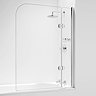 Coram Hinged Curved Bath Screen with Side Panel - Chrome - 2 Size Options Large Image