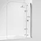 Coram Hinged Curved Bath Screen with Side Panel - Chrome - 2 Size Options Large Image