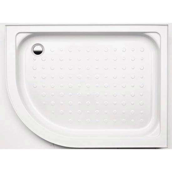 Coram Offset Quad Shower Tray with Upstands & Waste (1200 x 800mm - Right Hand) - YDQ128RWHI Large I