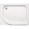 Coram Offset Quad Shower Tray with Upstands & Waste (1200 x 800mm - Right Hand) - YDQ128RWHI Large I