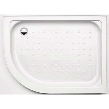 Coram Offset Quad Shower Tray with Upstands & Waste (1200 x 800mm - Right Hand) - YDQ128RWHI  Profil