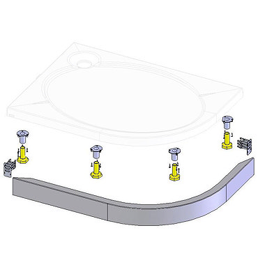 Coram - Offset Quadrant Slimline Tray Riser Kit - 1200 x 900mm Profile Large Image