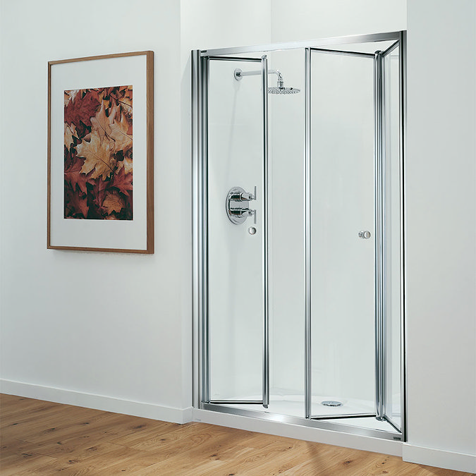 Coram - Optima 1200mm Tri-Fold Shower Door - Chrome Large Image