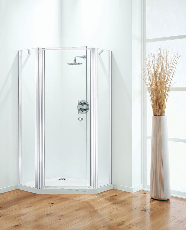 Coram Optima 900mm Pentagon Shower Enclosure White Online Now
