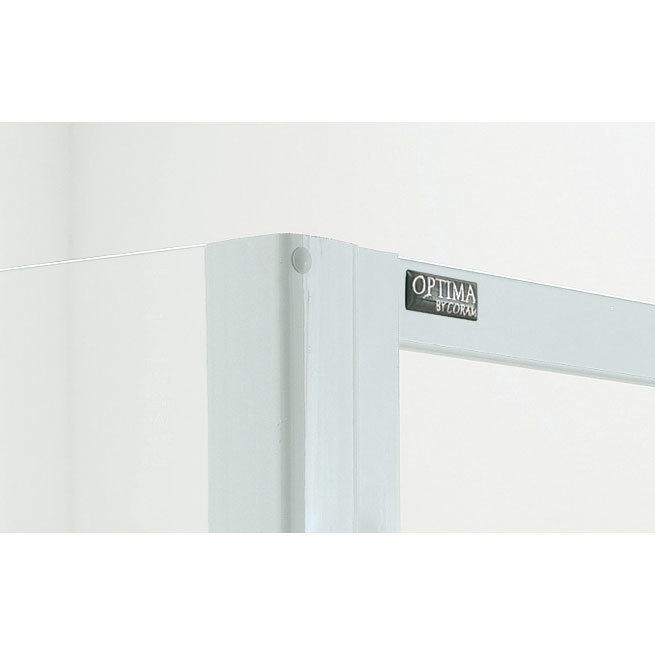 Coram Optima Bow Front Sliding Door with Side Panel - White Standard Large Image
