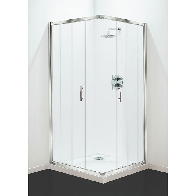 Coram - Optima Corner Entry Shower Enclosure - Chrome - Various Size Options Large Image