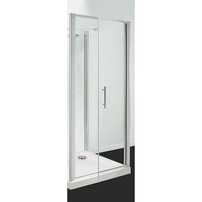 Coram - Optima Pivot Shower Door - Chrome - Various Size Options Large Image