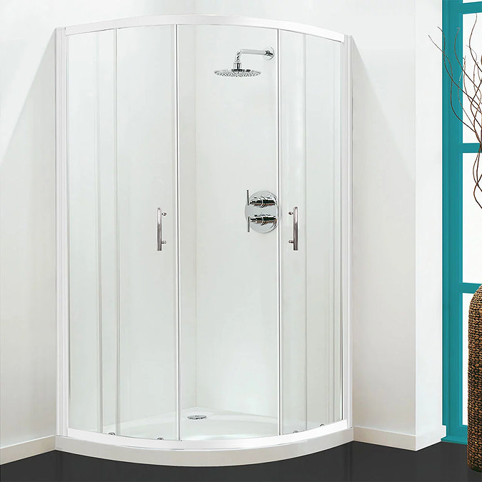 Coram - Optima Quadrant Shower Enclosure - White - Various Size Options Large Image