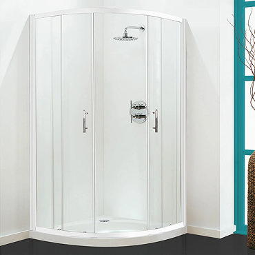 Coram - Optima Quadrant Shower Enclosure - White - Various Size Options Profile Large Image