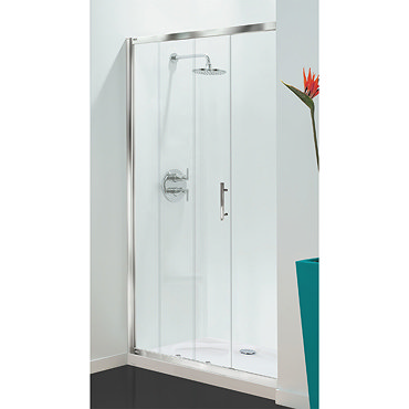 Coram - Optima Sliding Shower Door - Chrome - Various Size Options Profile Large Image
