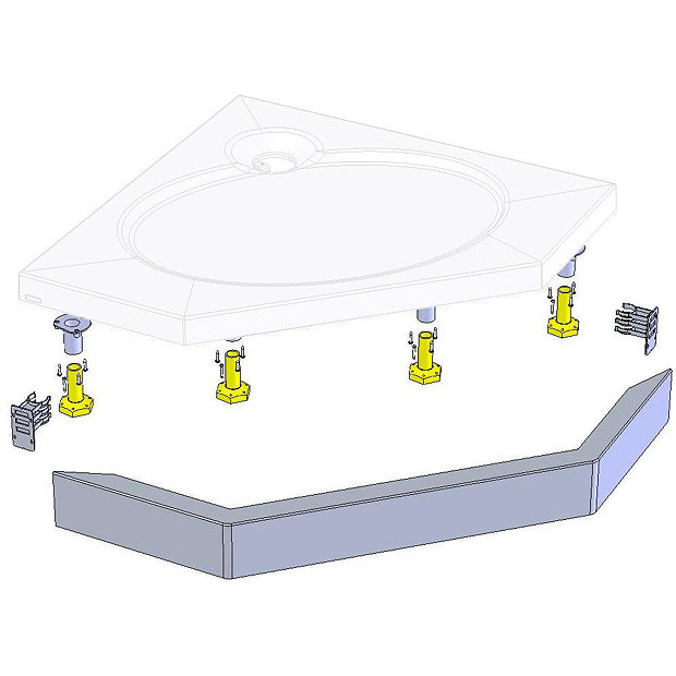 Coram Pentagon Slimline Tray Riser Kit | Victorian Plumbing.co.uk