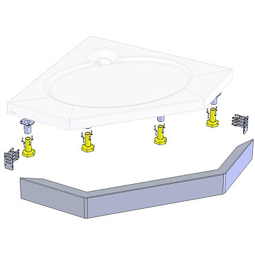 Coram - Pentagon Slimline Tray Riser Kit - RKSTP90 Profile Large Image