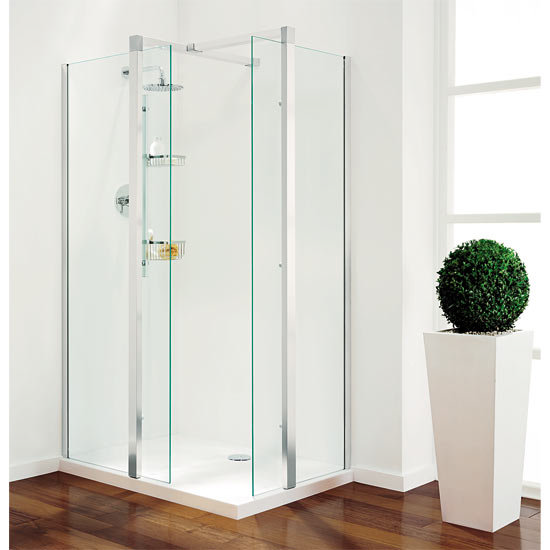 Coram Plain Glass Pillar Shower Enclosures 3 x Size Options at