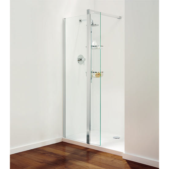 Coram - Plain Glass Pillar Shower Front Panel - COR-SPP Profile Large Image