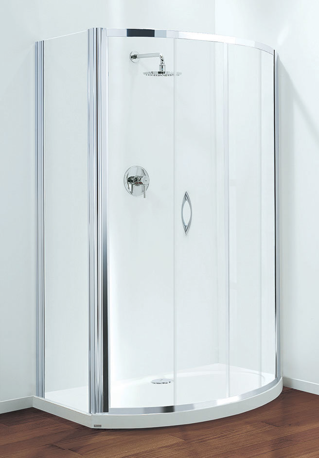 Coram - Premier Bow Front Sliding Door with Side Panel Large Image