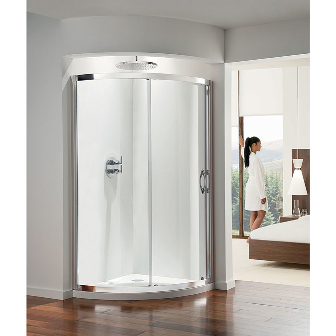 Coram - Premier Crescent Shower Enclosure - Various Size Options Large Image