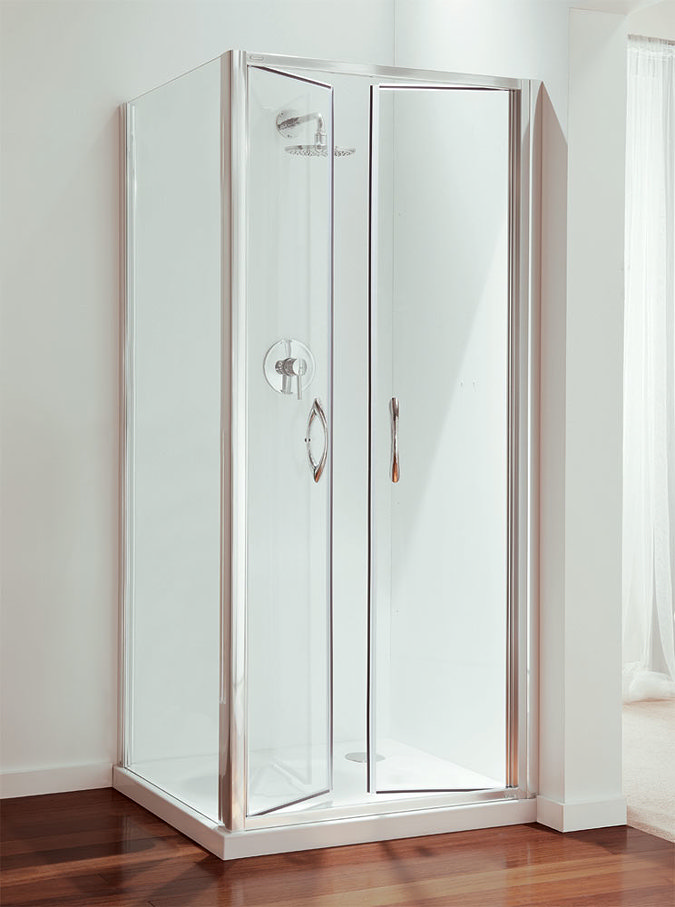 Coram - Premier Double Pivot Shower Door - Various Size Options Large Image