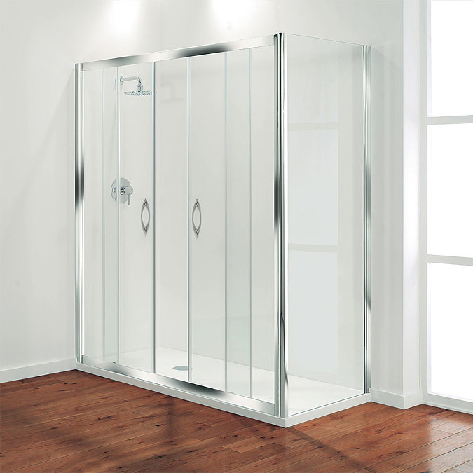 Coram - Premier Double Sliding Shower Door - Various Size Options Large Image