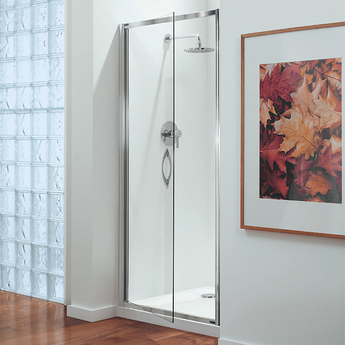 Coram - Premier Pivot Shower Door - Various Size Options Large Image