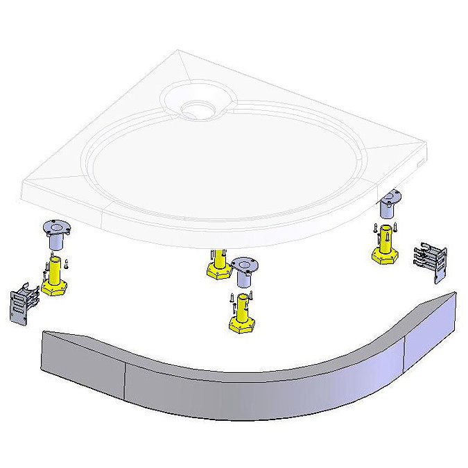 Coram - Quadrant Slimline Tray Riser Kit - Various Size Options Large Image