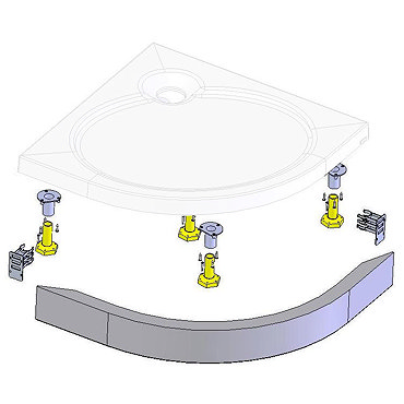 Coram - Quadrant Slimline Tray Riser Kit - Various Size Options Profile Large Image