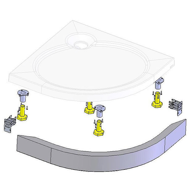 Coram Quadrant Slimline Tray Riser Kit | Victorian Plumbing.co.uk