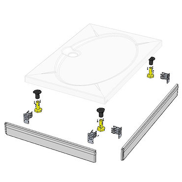 Coram - Rectangular Slimline Tray Riser Kit - RKSTR2 Profile Large Image