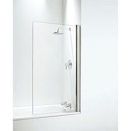 Coram Square Bath Screen - 800mm Wide - Chrome - SFQ80CUC Large Image