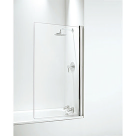 Coram Square Bath Screen - 800mm Wide - Chrome - SFQ80CUC Large Image