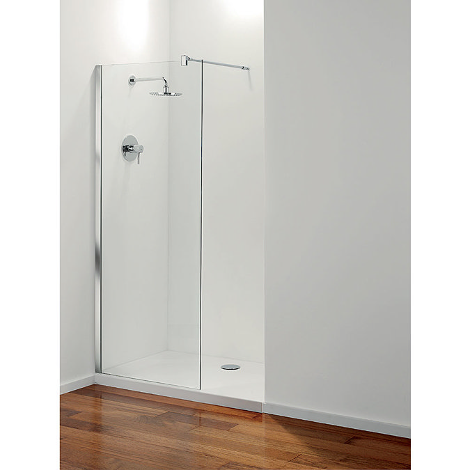 Coram - Stylus Front Glass Shower Panel - Various Size Options In Bathroom Large Image