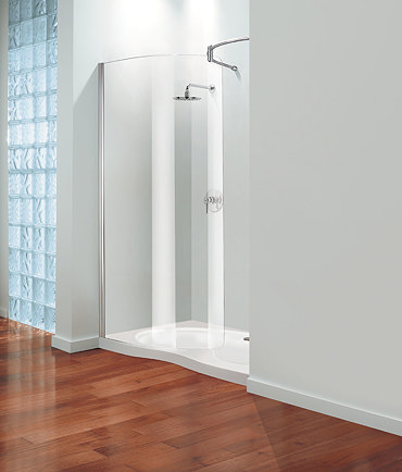 Coram - Tube Curved Front Glass Shower Panel Profile Large Image