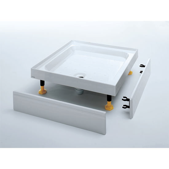 Coram - Universal Offset Quad Shower Tray with Upstands & Waste - 1200 x 900mm - Left or Right Hand 