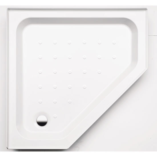 Coram - Pentagon Shower Tray with Upstands & Waste - YDP90WHI Large Image