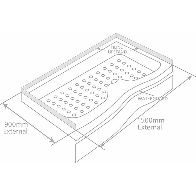 Coram - Universal Walk In Shower Tray with Upstands & Waste - YDW15WHI Standard Large Image