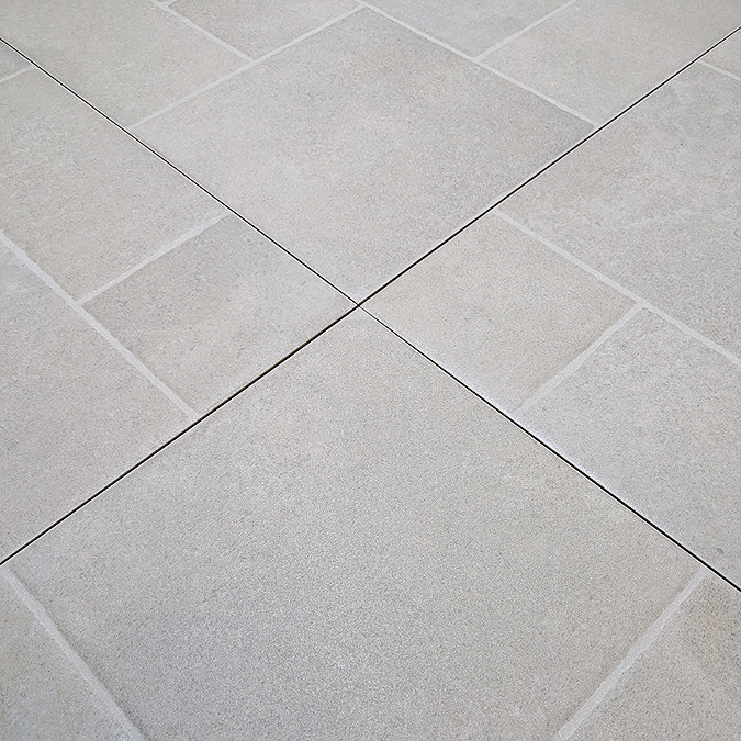 Corby Grey Stone Modular Effect Floor Tiles - 600 x 600mm
