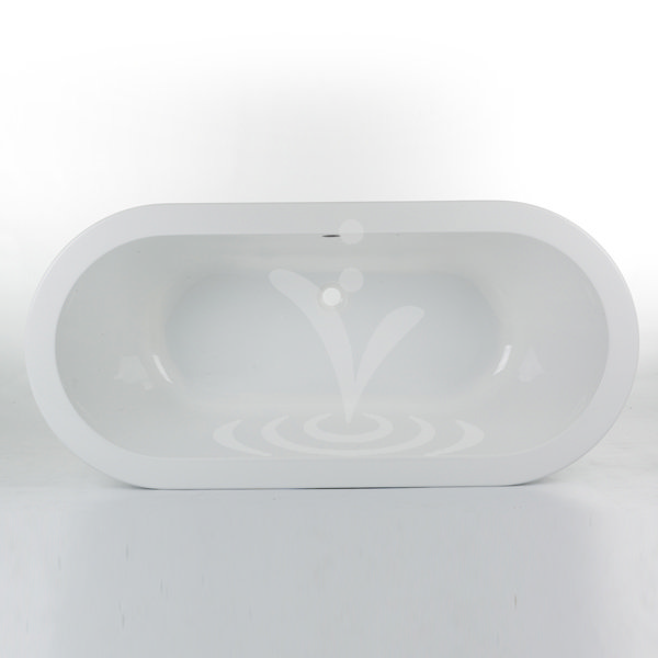 Turin 1680 x 780 Luxury Modern Double Ended Oval Freestanding Bath Feature Large Image
