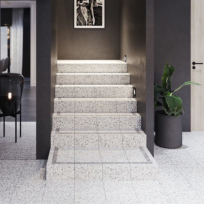 Cori Grey Terrazzo Effect Floor Tiles - 300 x 300mm  Feature Large Image
