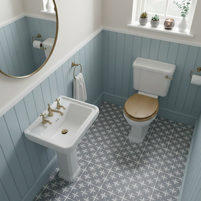 Corvus Blue Patterned Wall & Floor Tiles 450 x 450mm