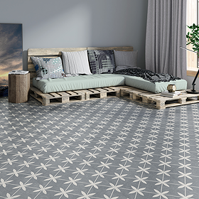 Corvus Blue Patterned Floor Tiles - 450 x 450mm