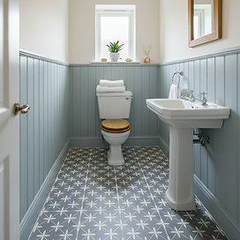 Corvus Blue Patterned Wall & Floor Tiles - 450 x 450mm
