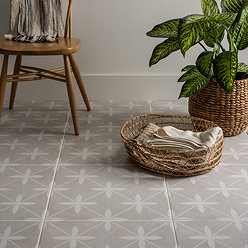 Corvus Grey Patterned Wall & Floor Tiles - 450 x 450mm