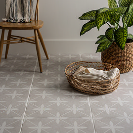 Corvus Grey Patterned Wall & Floor Tiles - 450 x 450mm