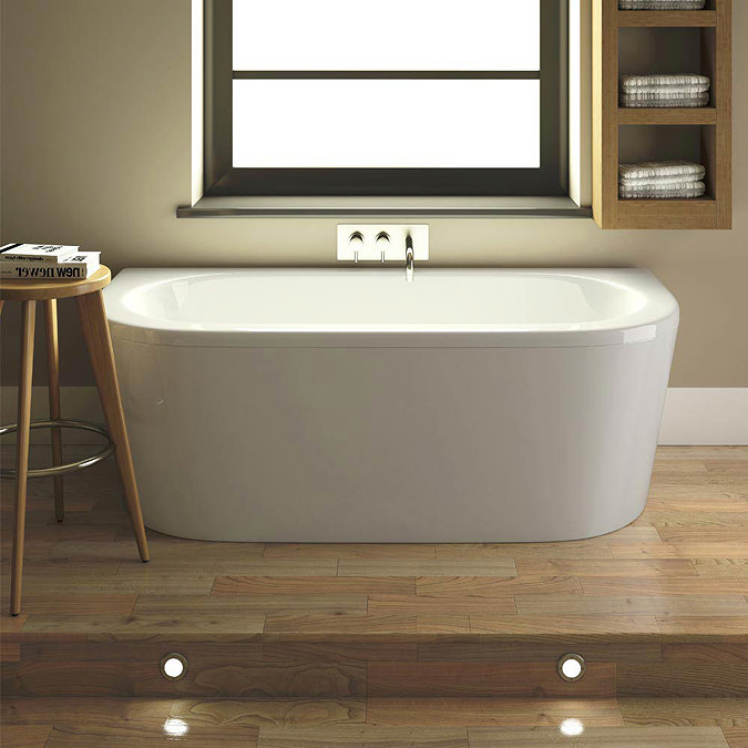 Costa Back To Wall Bath with Acrylic Front Panel + Legset (1700 x 800mm) Large Image
