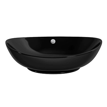 Costa Black 600mm Oval Counter Top Basin  Profile Large Image