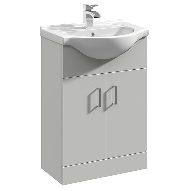 Cove 1050mm Light Grey Vanity Unit Cloakroom Suite Victorian Plumbing UK