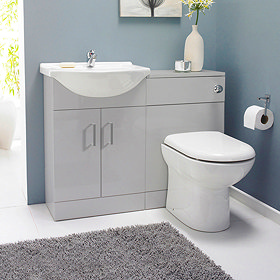 Cove 1050mm Light Grey Vanity Unit Cloakroom Suite Large Image