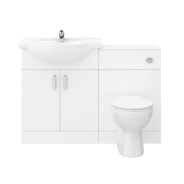 Cove 1150mm Vanity Unit Cloakroom Suite (Gloss White - Depth 300mm)  Standard Large Image