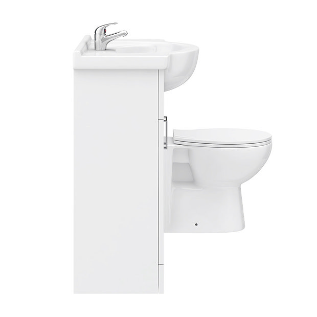 Cove 1150mm Vanity Unit Cloakroom Suite (Gloss White - Depth 300mm)  In Bathroom Large Image